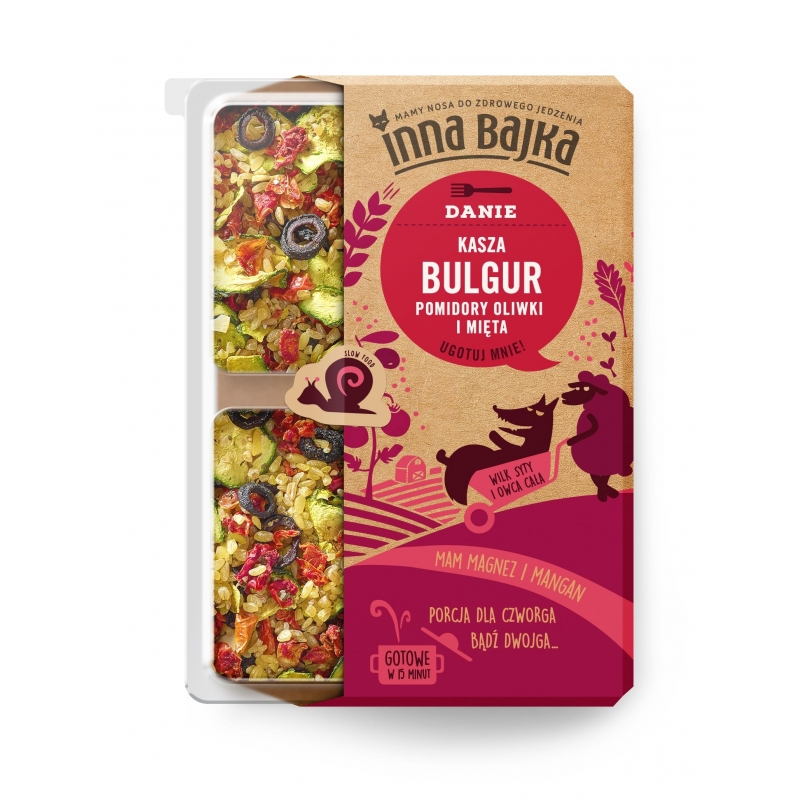 KASZA BULGUR POMIDORY, OLIWKI I MIĘTA