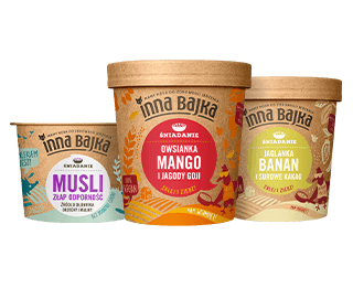 Na zdjęciu znajduje się zestaw produktów z kategorii śniadania